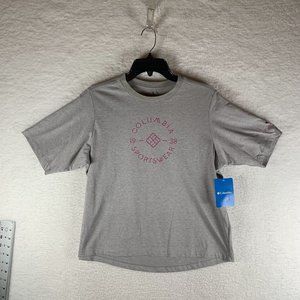 Columbia T-Shirt Womens Medium Gray Cotton North Cascades Relaxed Tee‎ 7514